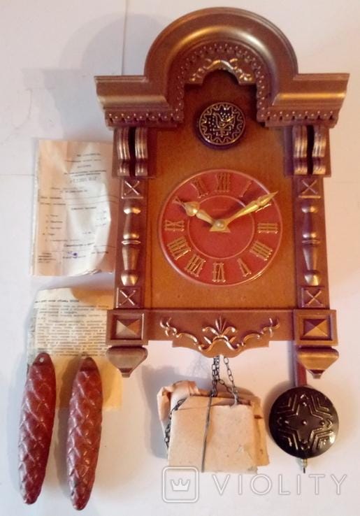 Vintage Cuckoo Clock , Soviet clock, Alarm clock with cuckoo