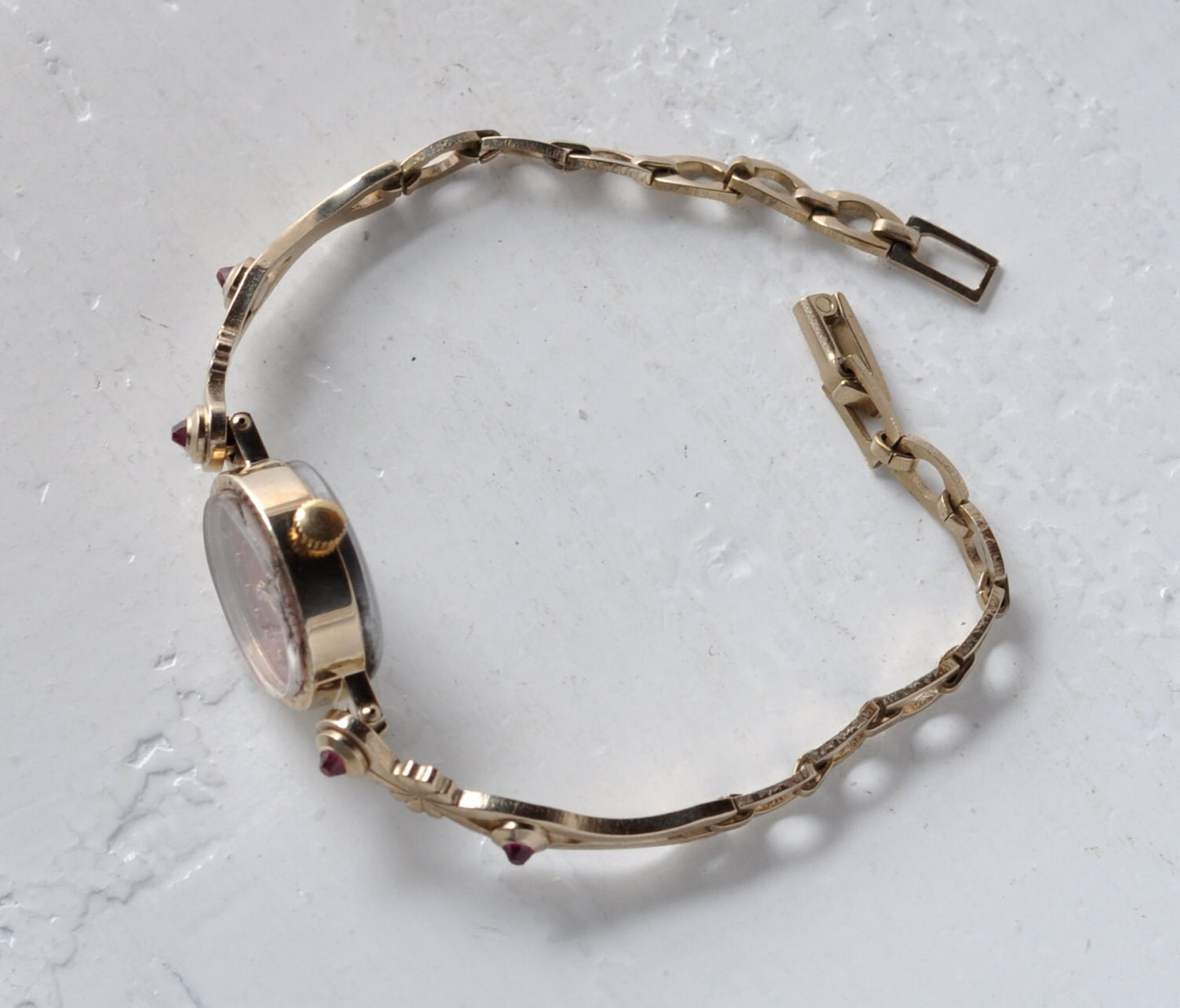 Soviet watch - "Chaika" with ruby stones in bracelet