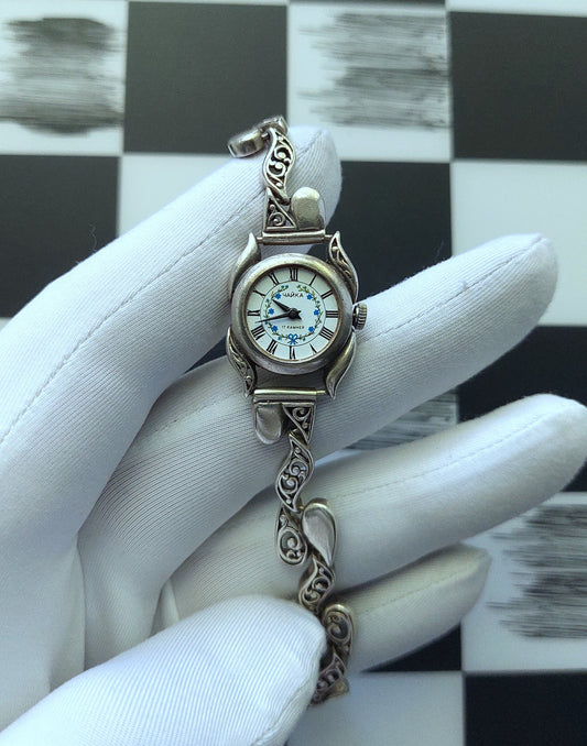 Soviet watch "Chaika" ,Vintage Watch, Sterling silver watch