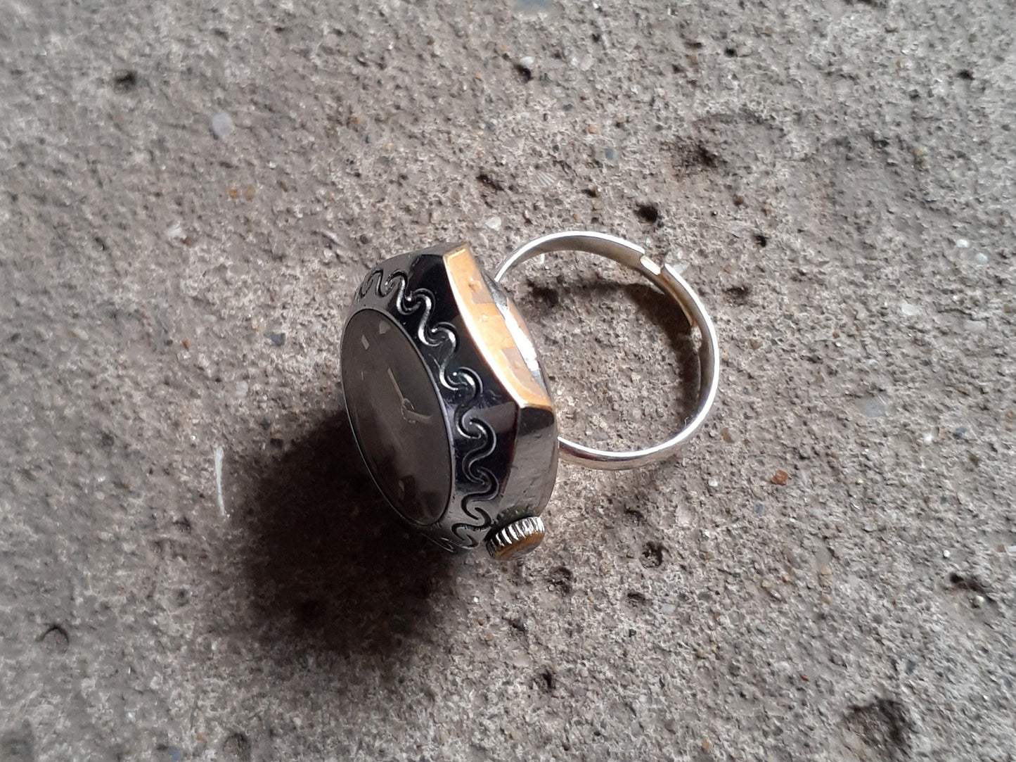 Silver Ring watch, Soviet watch ring, Vintage ring watch, finger ring watch, Ukraine watch , Mechanical watch