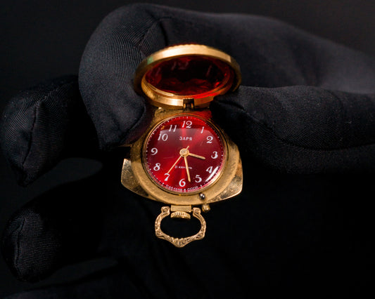 Vintage pendant watch "Chaika", Gold plated watch with corundum glass, gold watch ,Womens watch, Mechanical watch