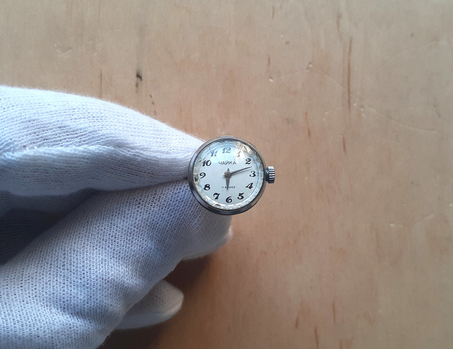 Watch ring "Chaika" ,Soviet watch ,Sterling Silver Ring watch