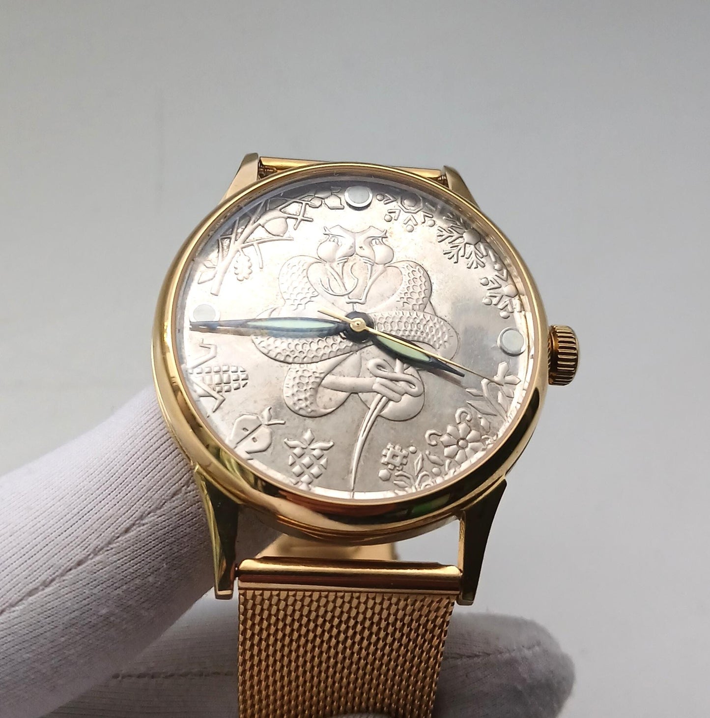 Soviet watch , Snake watch, Coin watch,  Snake Coin watch, Silver coin watch