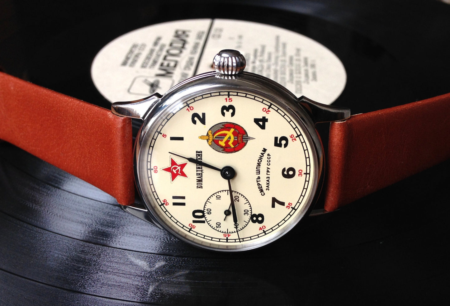 Soviet watch "Molnija"- "Death to spies"