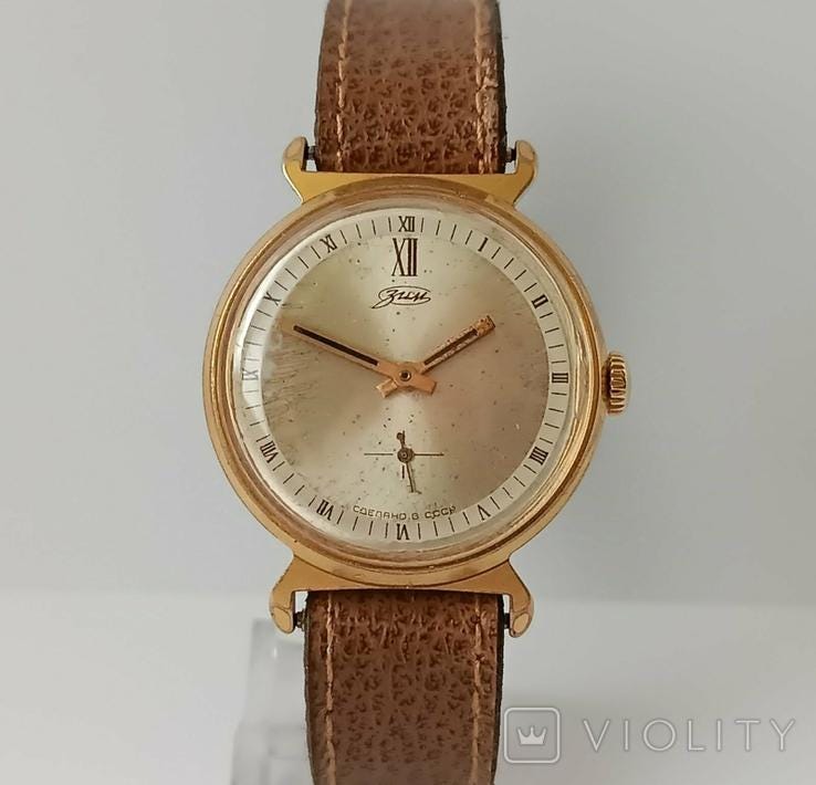 Gold plated watch, Soviet watch "Pobeda", Vintage Watch
