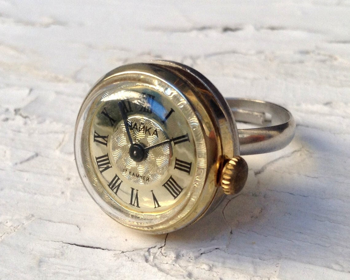 Vintage watch ring  "Chaika", ring watch ,Soviet watch, ladies watch  montre femme