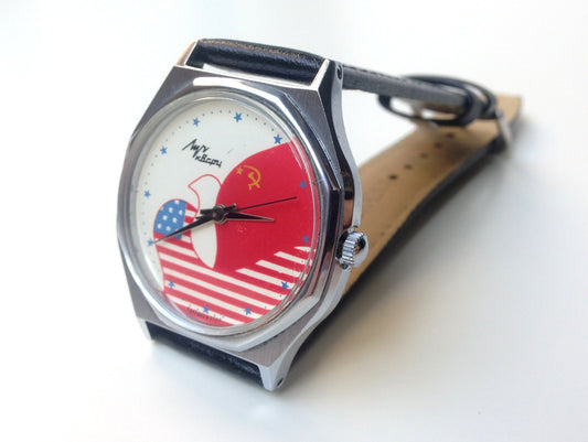 Soviet watch "Luch" , "Friendship of the USSR and the USA" Watch ,Ukraine watch, Vintage Watch , Mens watch Mechanical  men's watch