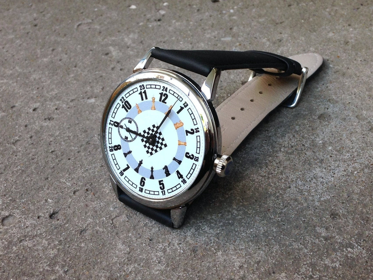 Soviet watch "Molnija"- "Chess", Vintage Watch ,Pocket watch, Russian watch