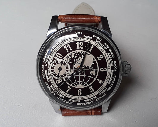 Soviet watch "Molnija" - Cities of the World, Vintage Watch ,Pocket watch, Ukraine watch, molnija wristwatch