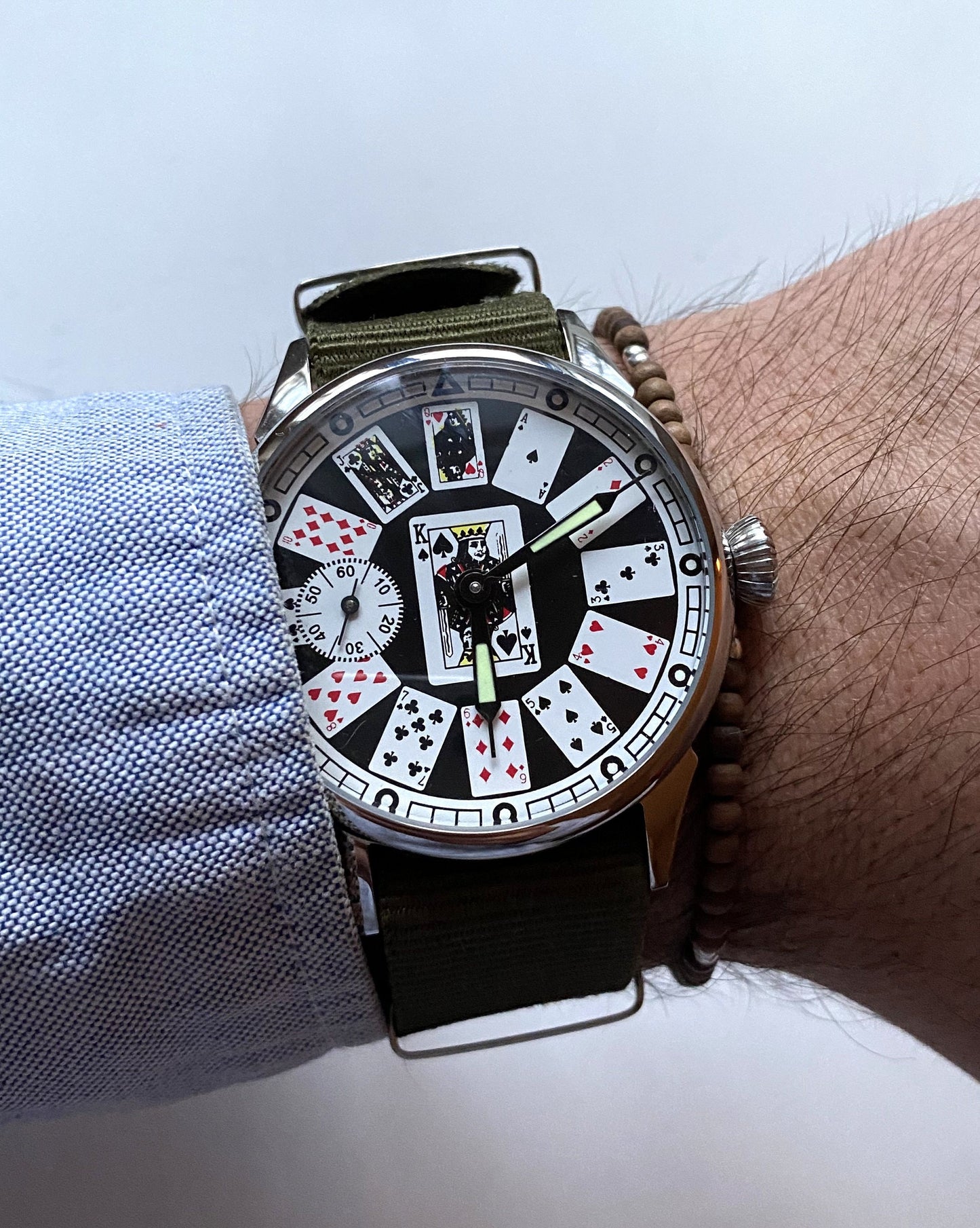 Soviet watch "Casino" with poker face, poker watch, vintage watch, Casino watch