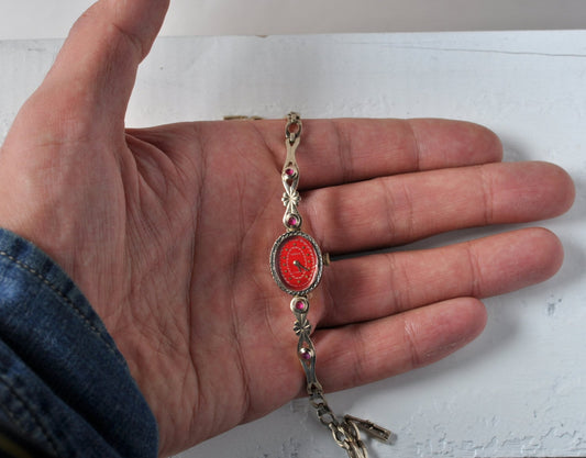 Soviet watch - "Chaika" with ruby stones in bracelet