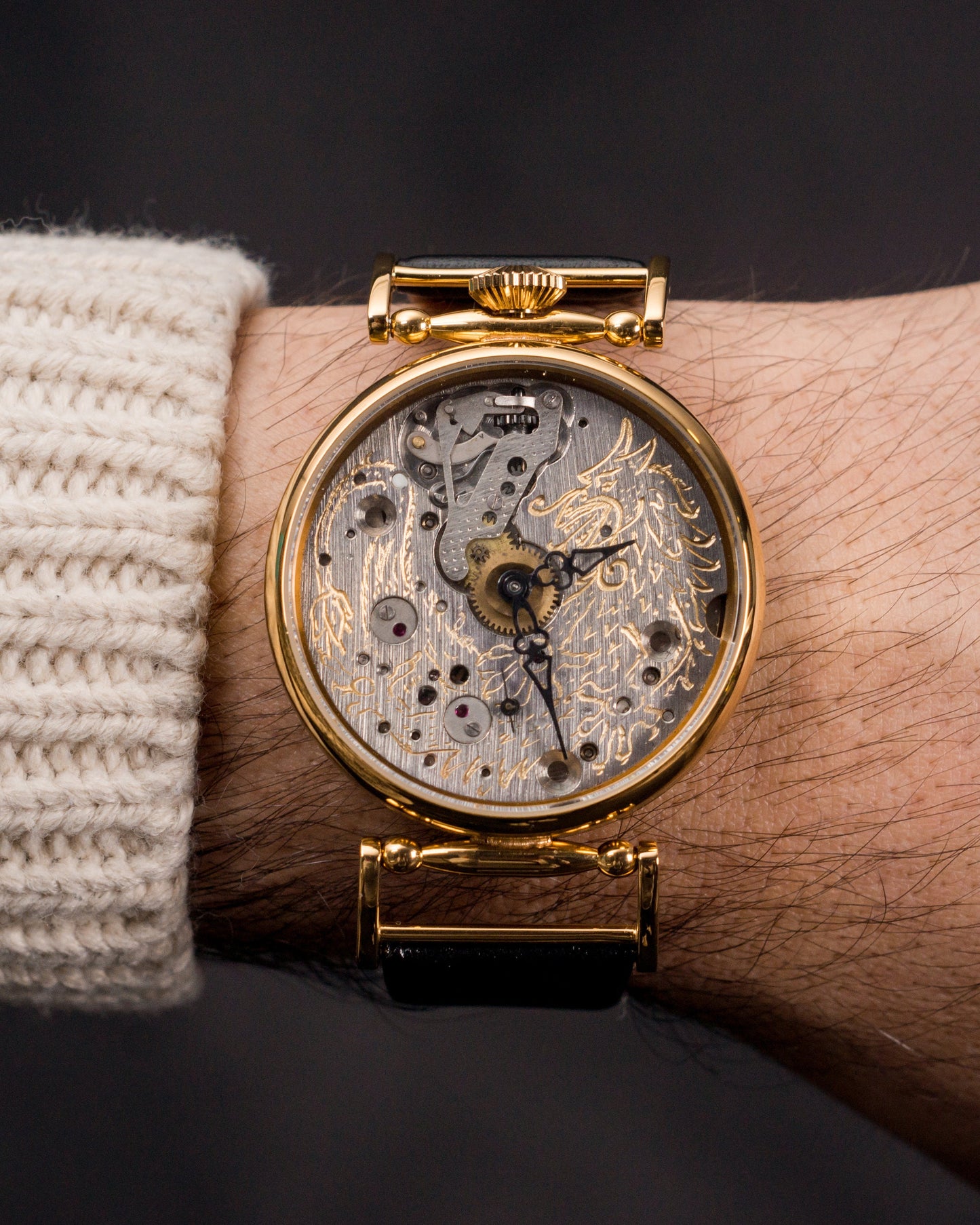 Soviet watch "Molnija"- Dragon watch, Engraved watch, Personalized watch