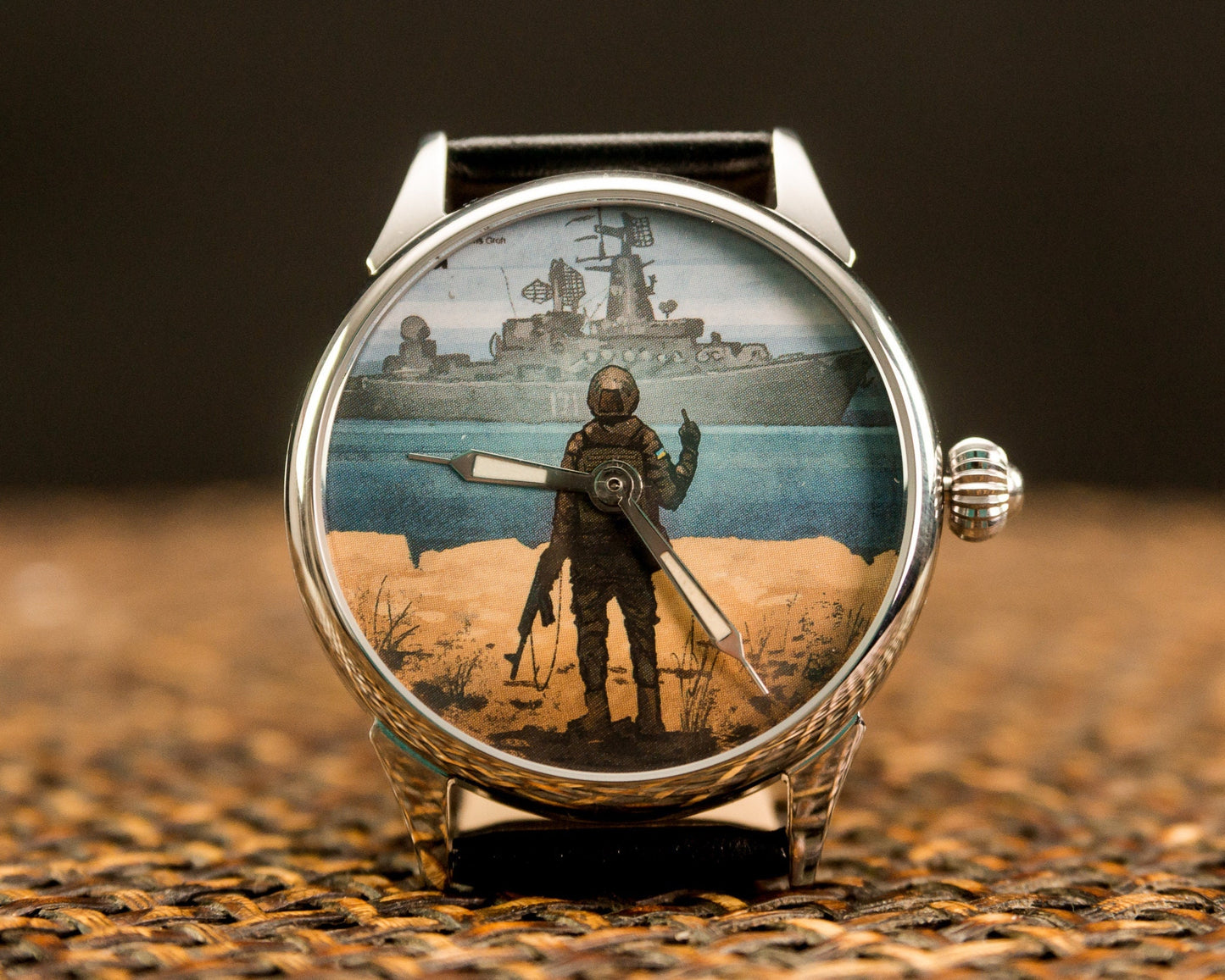 Soviet watch "Molnija"-"Ukraine war ship go f*** yourself", русский корабль иди нах**, military watch