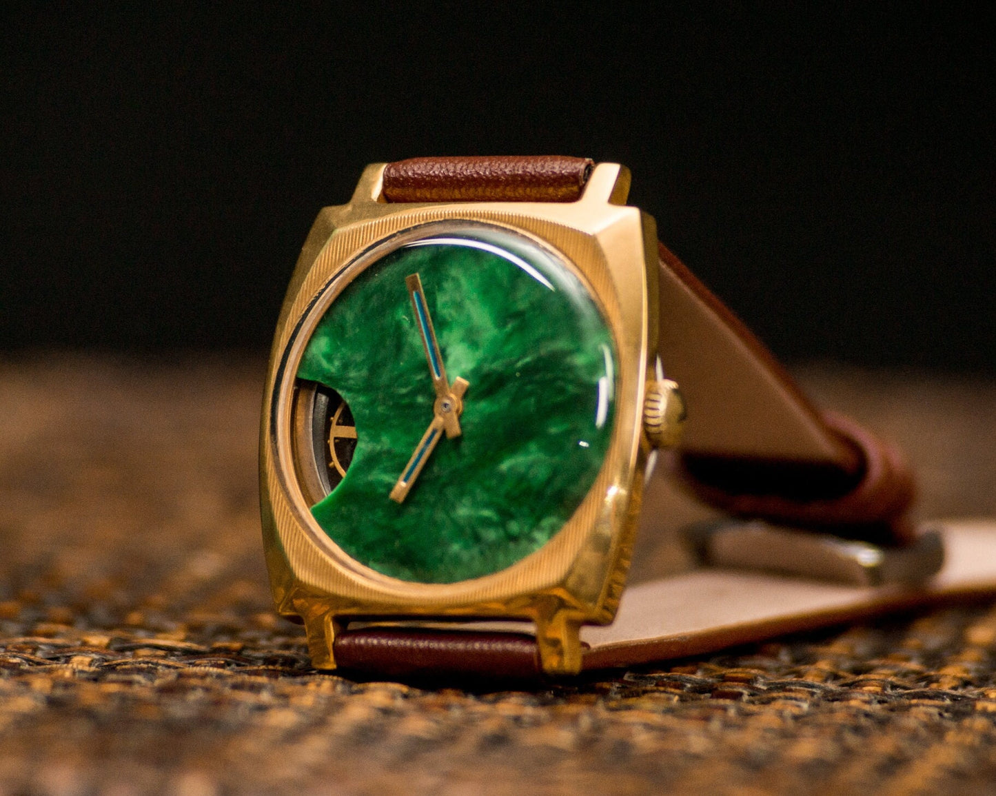 Soviet watch "Pobeda" - Malachite watch - open balance watch
