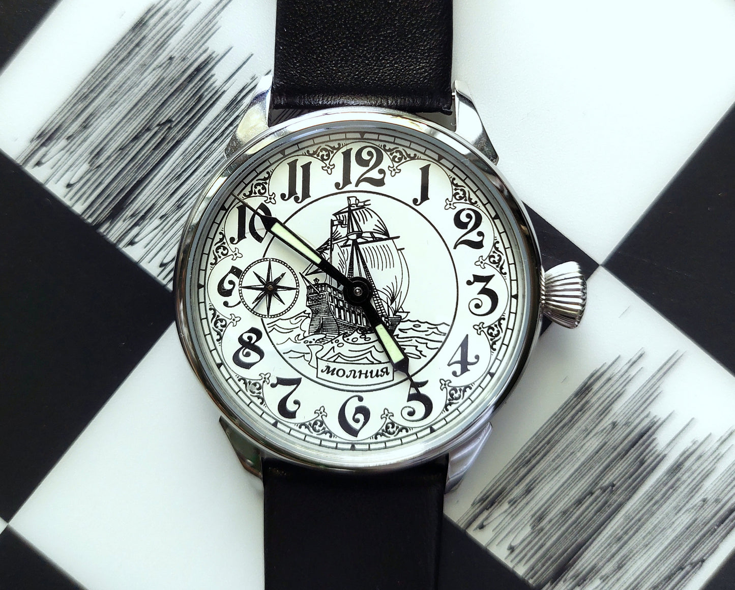 Soviet watch "Molnija", Vintage Watch , Mens watch ,Ocean watch, sea watch, Ship watch