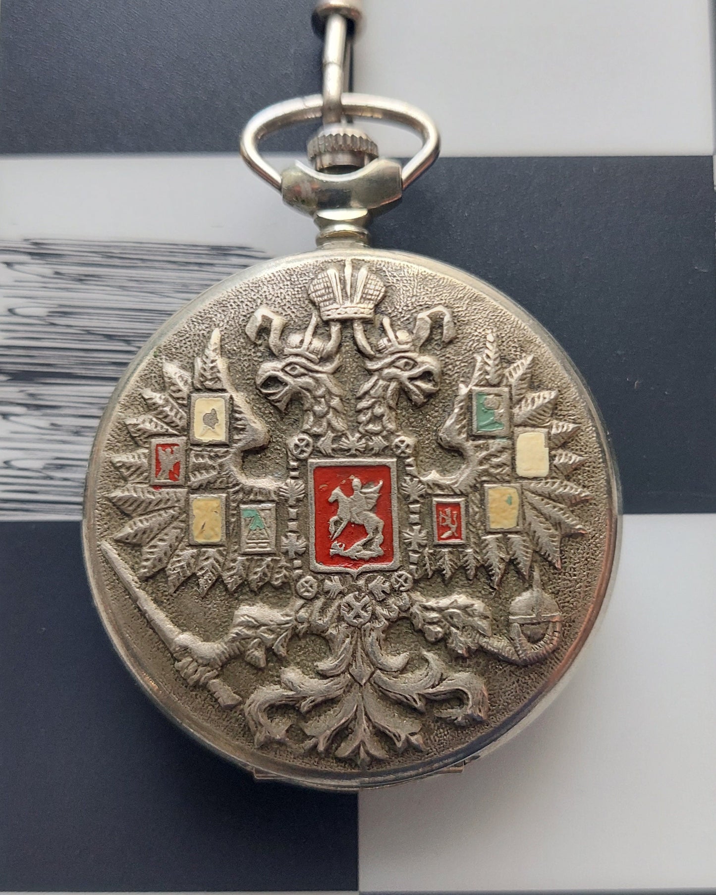 Soviet watch - "Molnija", Saint George and the Two-headed eagle ,vintage pocket watch