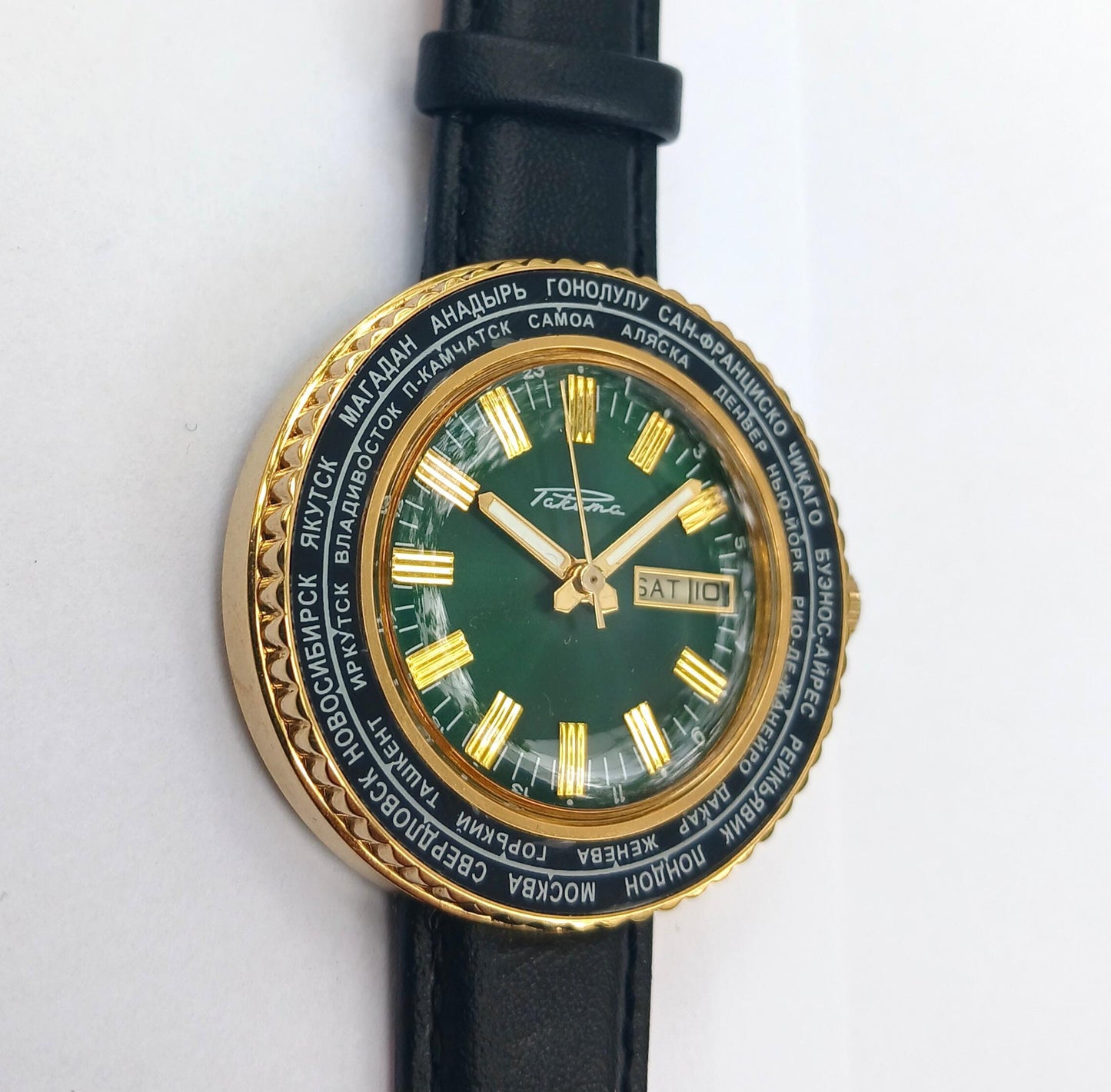 GMT watch, Cities watch, Soviet watch "Raketa" ,Mens watch ,Vintage Watch, Ukraine watch , Mechanical watch