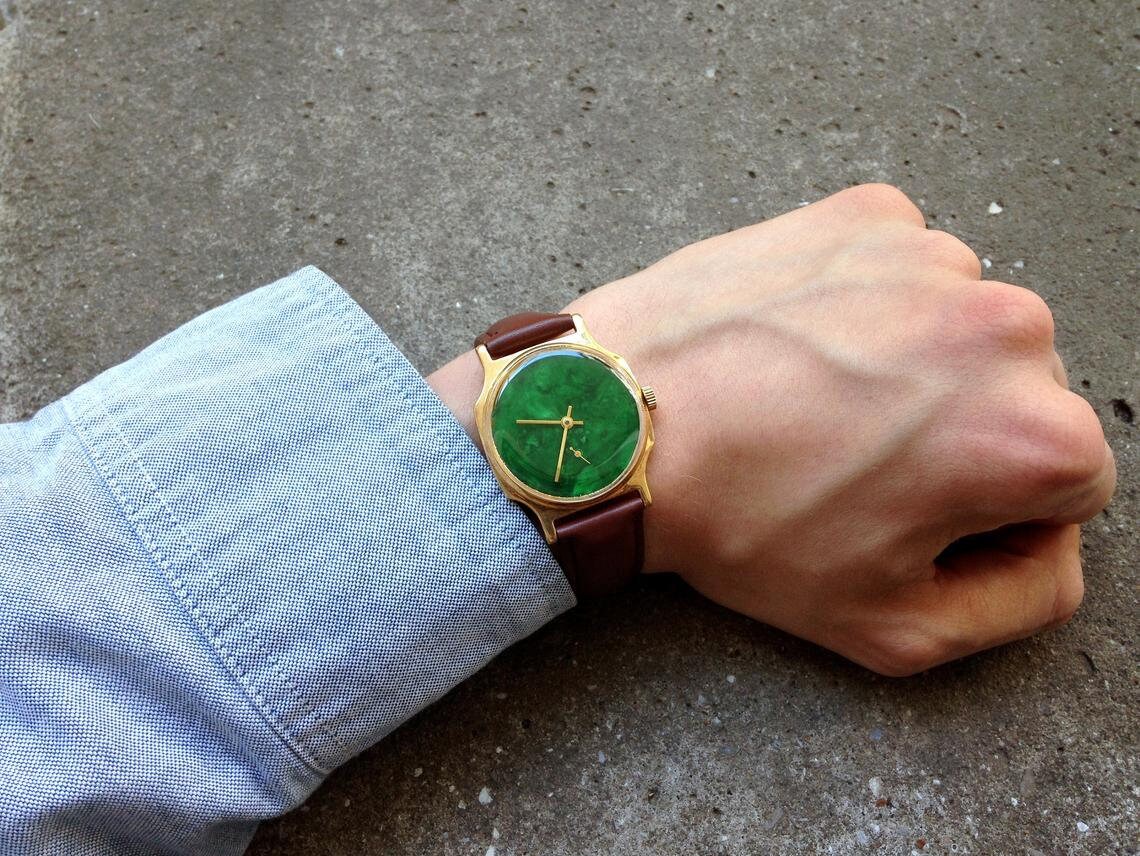Soviet watch "Pobeda" - Malachite watch